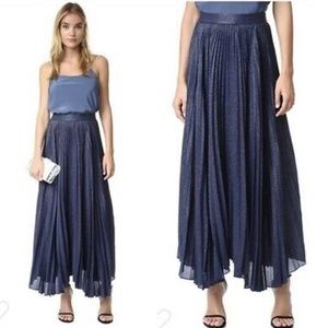 Alice + Olivia Navy Sunburst Katz Pleated Skirt